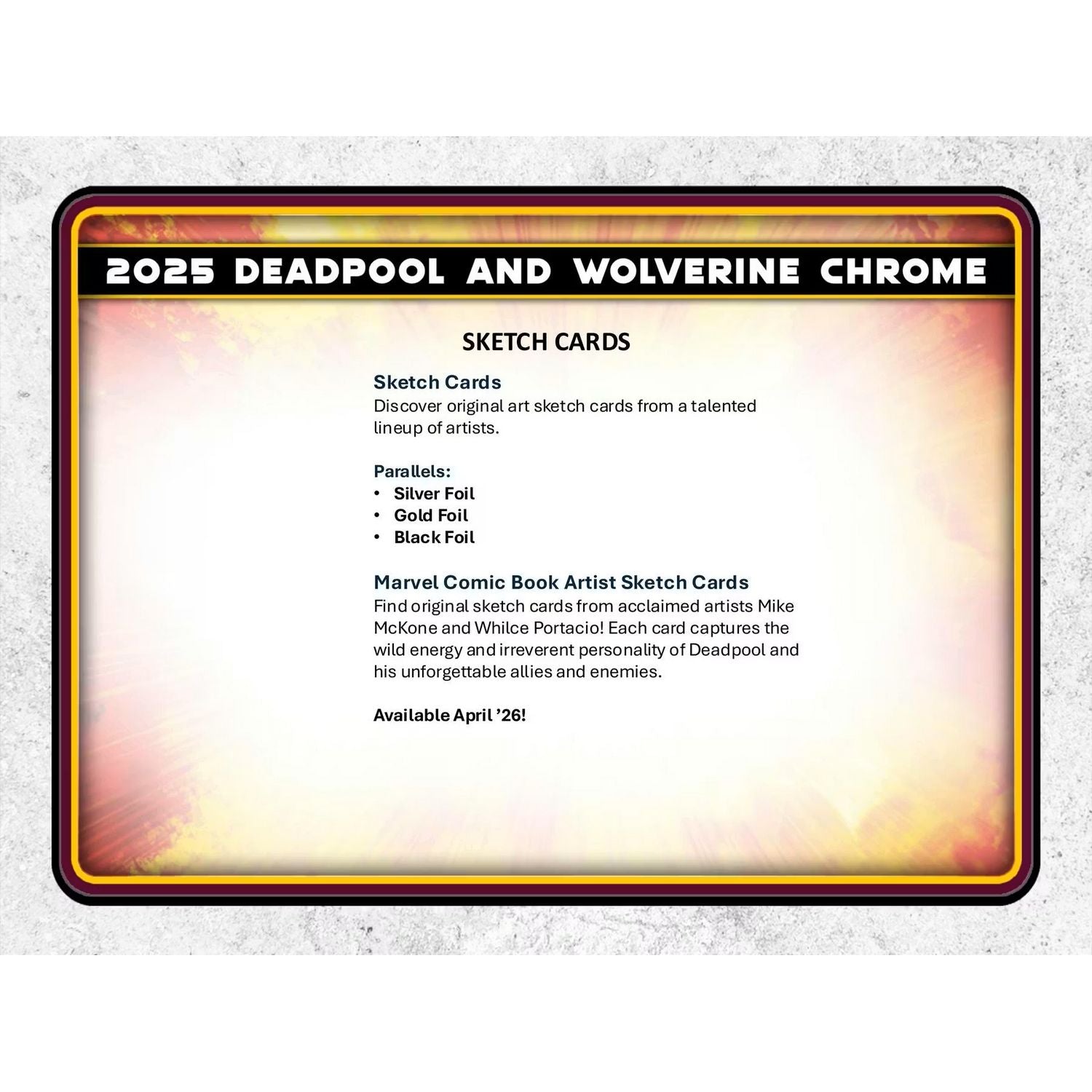2025 Topps Marvel Chrome Deadpool Hobby Box