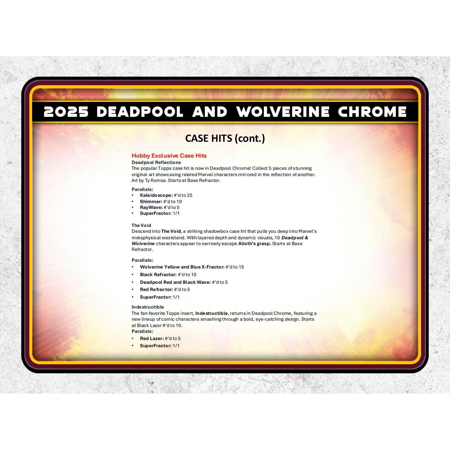 2025 Topps Marvel Chrome Deadpool Hobby Box