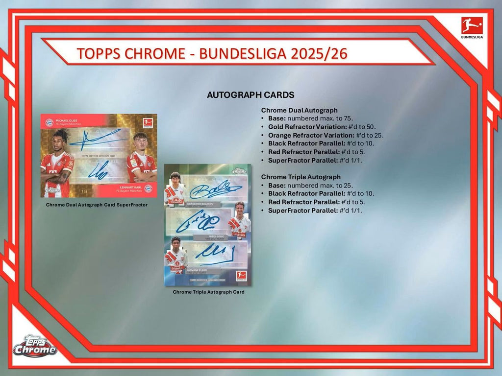 2025-26 Topps Chrome Bundesliga Soccer Hobby Box