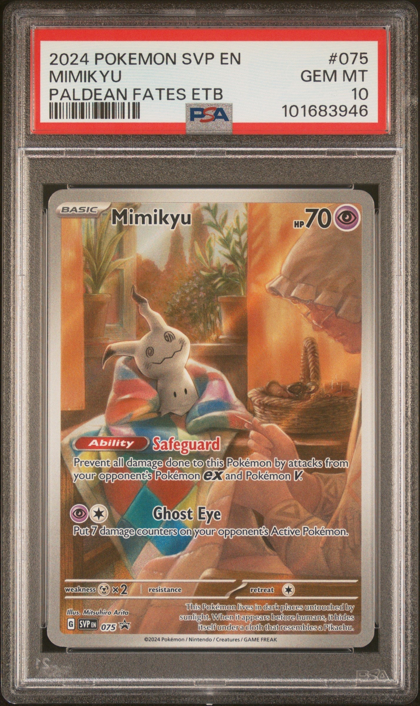 PSA GEM MT 10 Mimikyu(75) [Svp En-Sv Black Star Promo] - 101683946