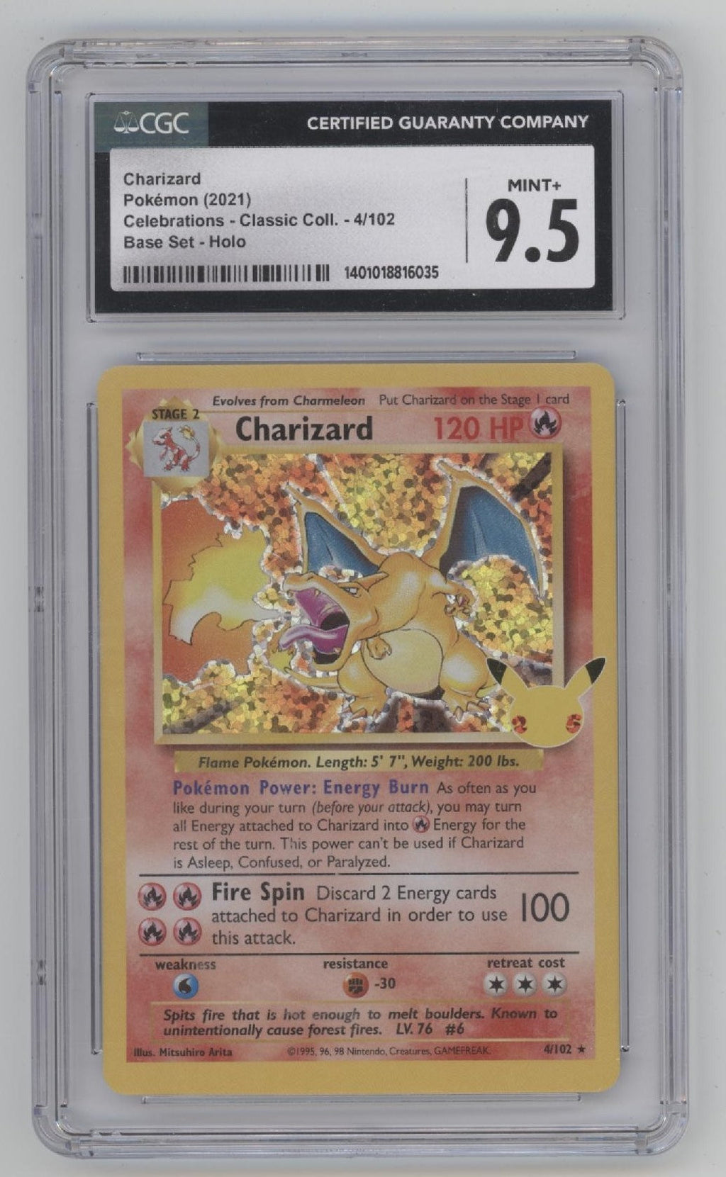 Charizard Pokemon Celebrations Classic Collection Base Set Holo #4 CGC 9.5