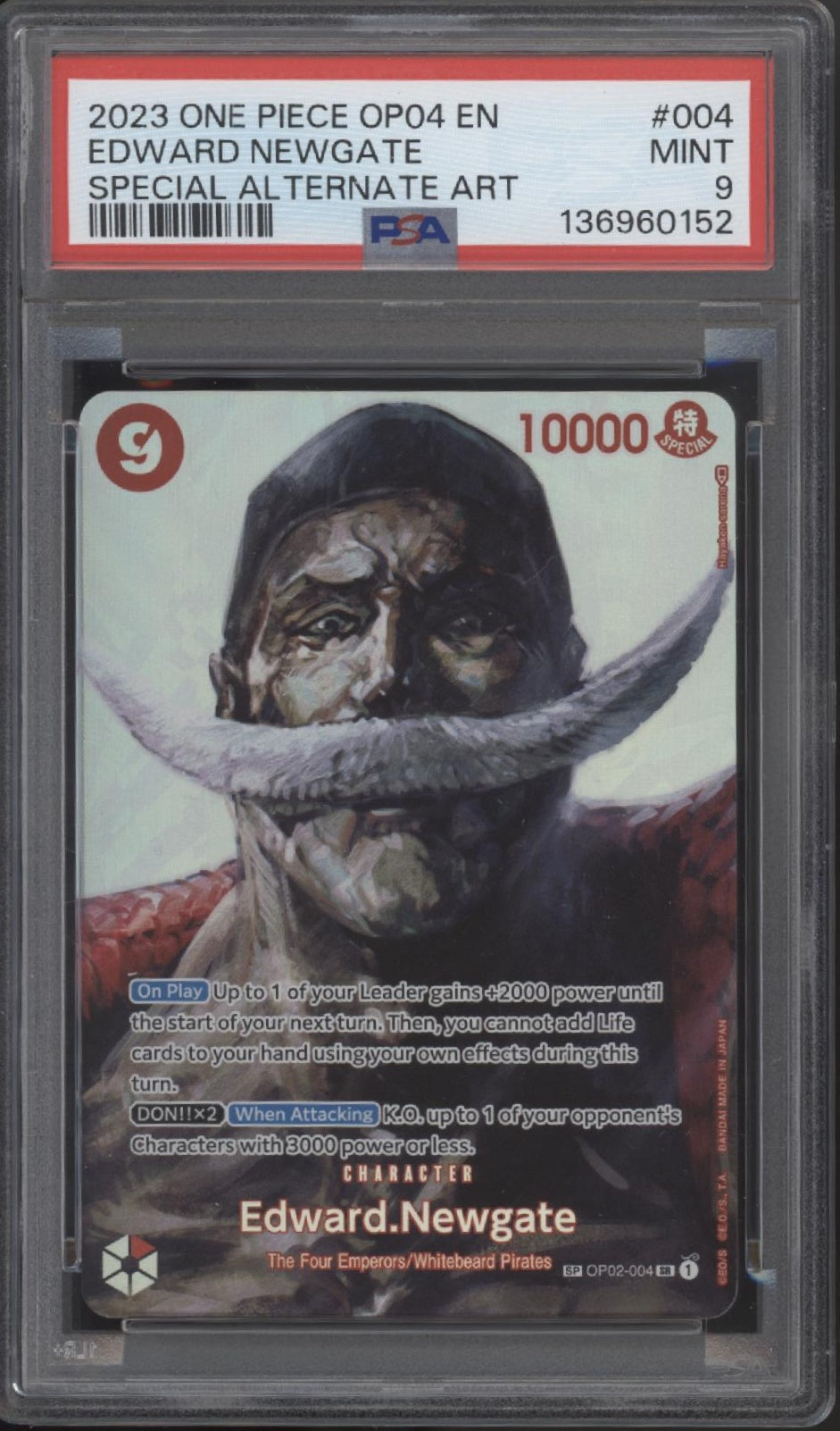Edward Newgate One Piece Card Game Kingdoms of Intrigue Special Alt Art PSA 9