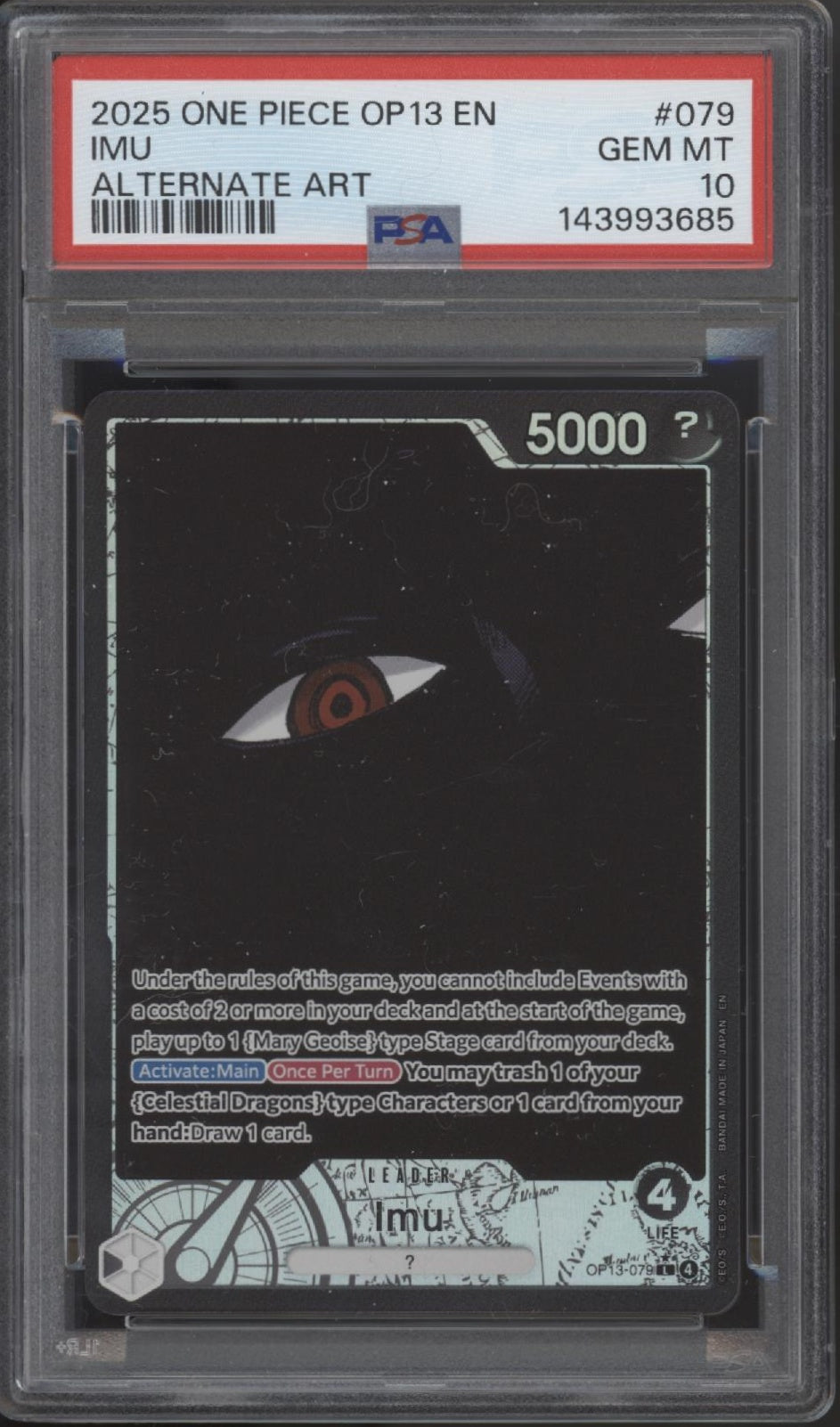 Imu One Piece Card Game OP13 Alternate Art #079 PSA 10 #2
