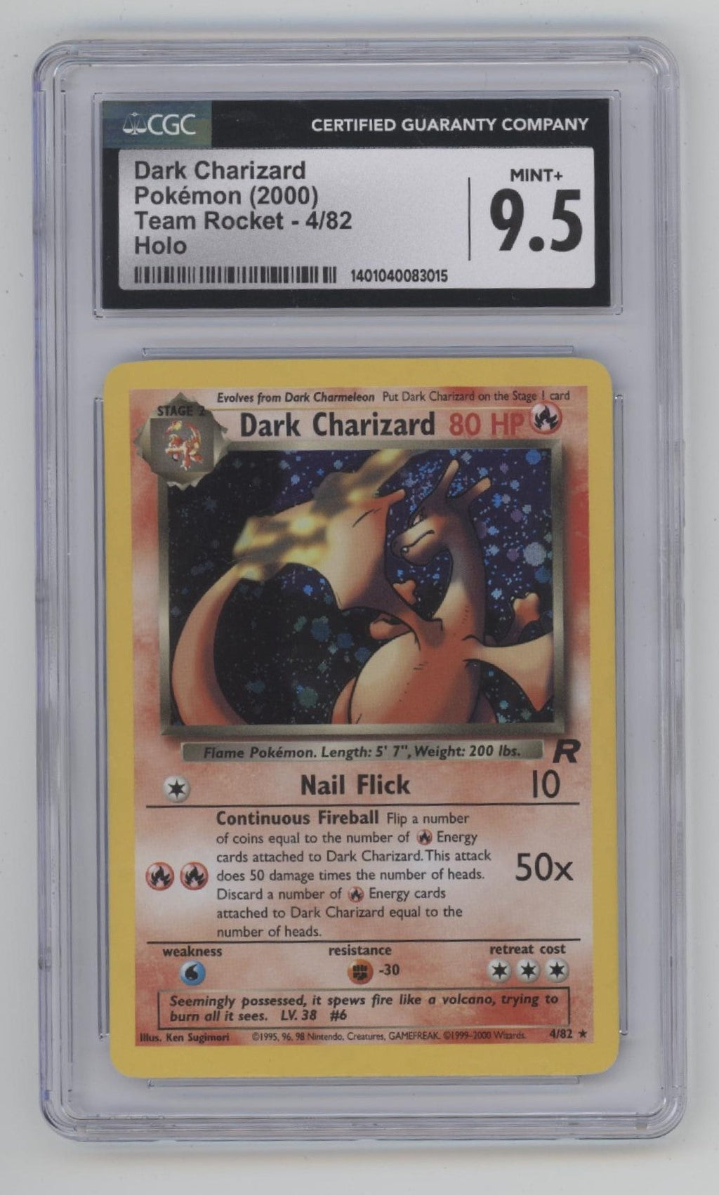 Dark Charizard Pokemon Team Rocket Holo #4 CGC 9.5