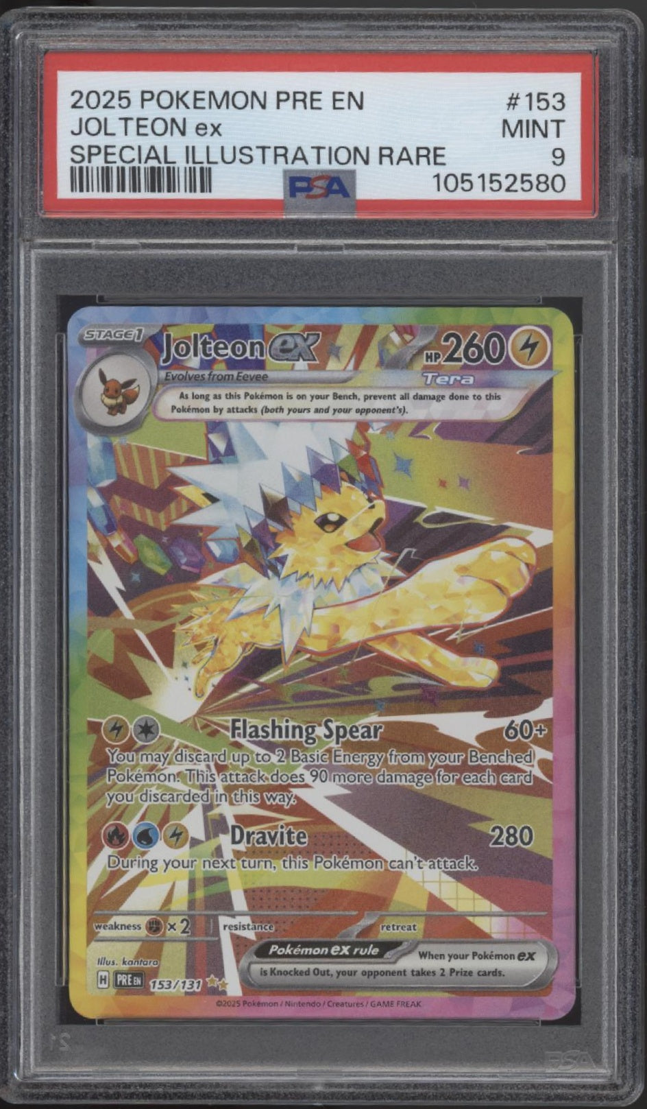 Jolteon ex Pokemon Prismatic Evolutions Special Illustration Rare #153 PSA 9 #2