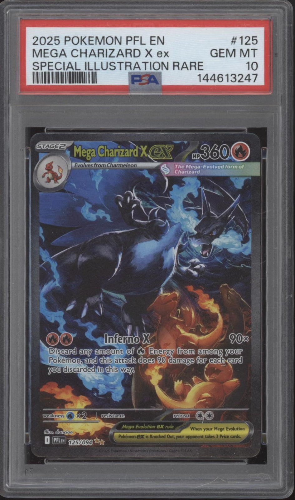 Mega Charizard X ex Pokemon Phantasmal Flames Special Illustration Rare PSA 10