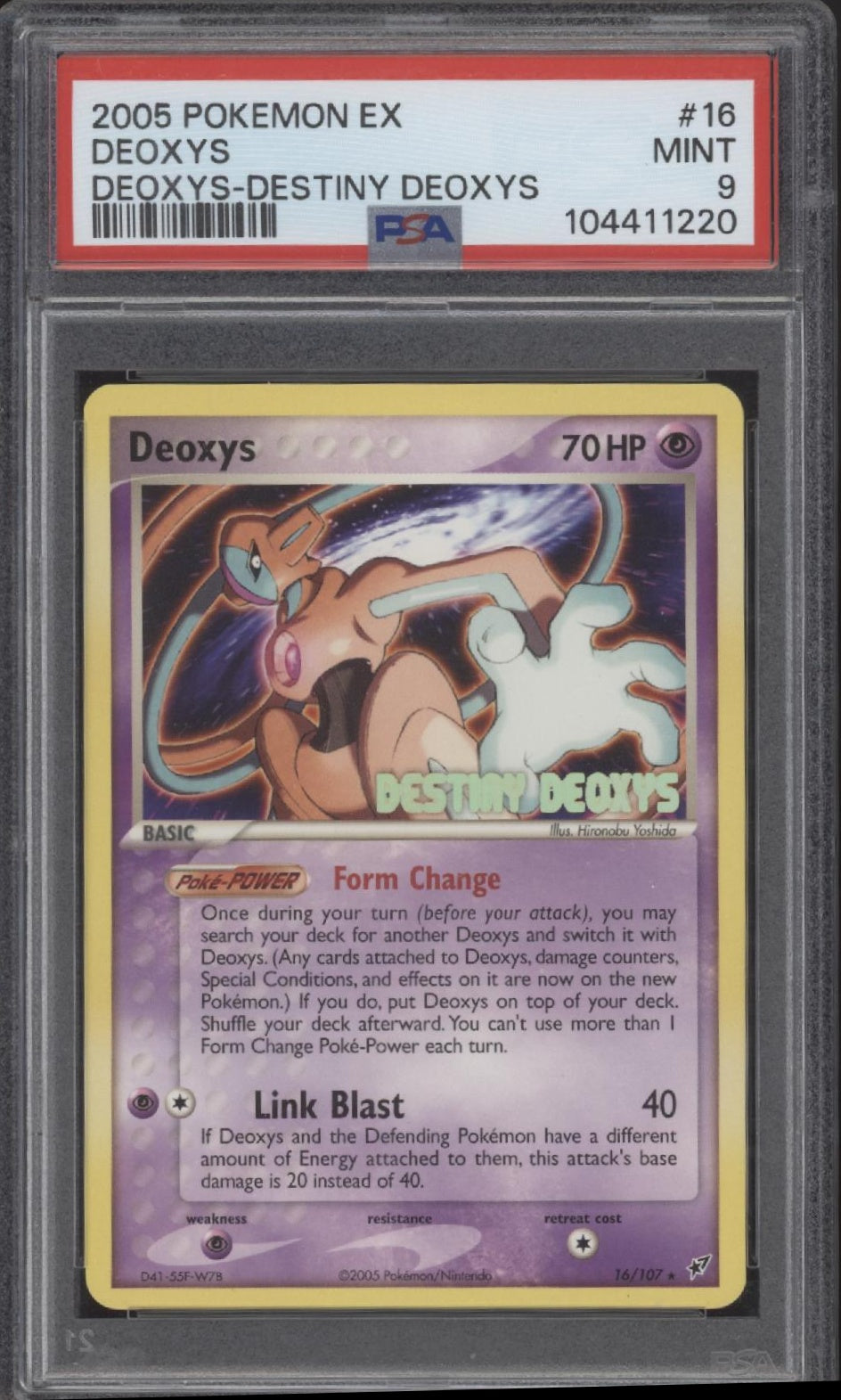 Deoxys Pokemon Destiny Deoxys #16 PSA 9