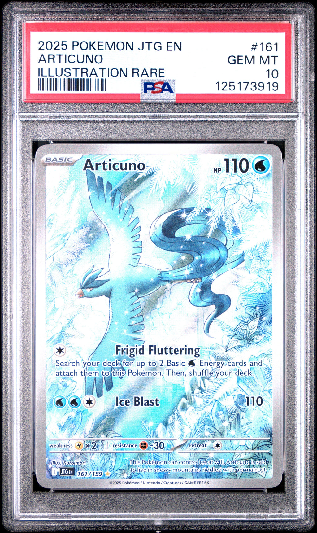 ARTICUNO ILLUSTRATION RARE 2025 POKEMON JTG EN-JOURNEY TOGETHER PSA GEM MT 10