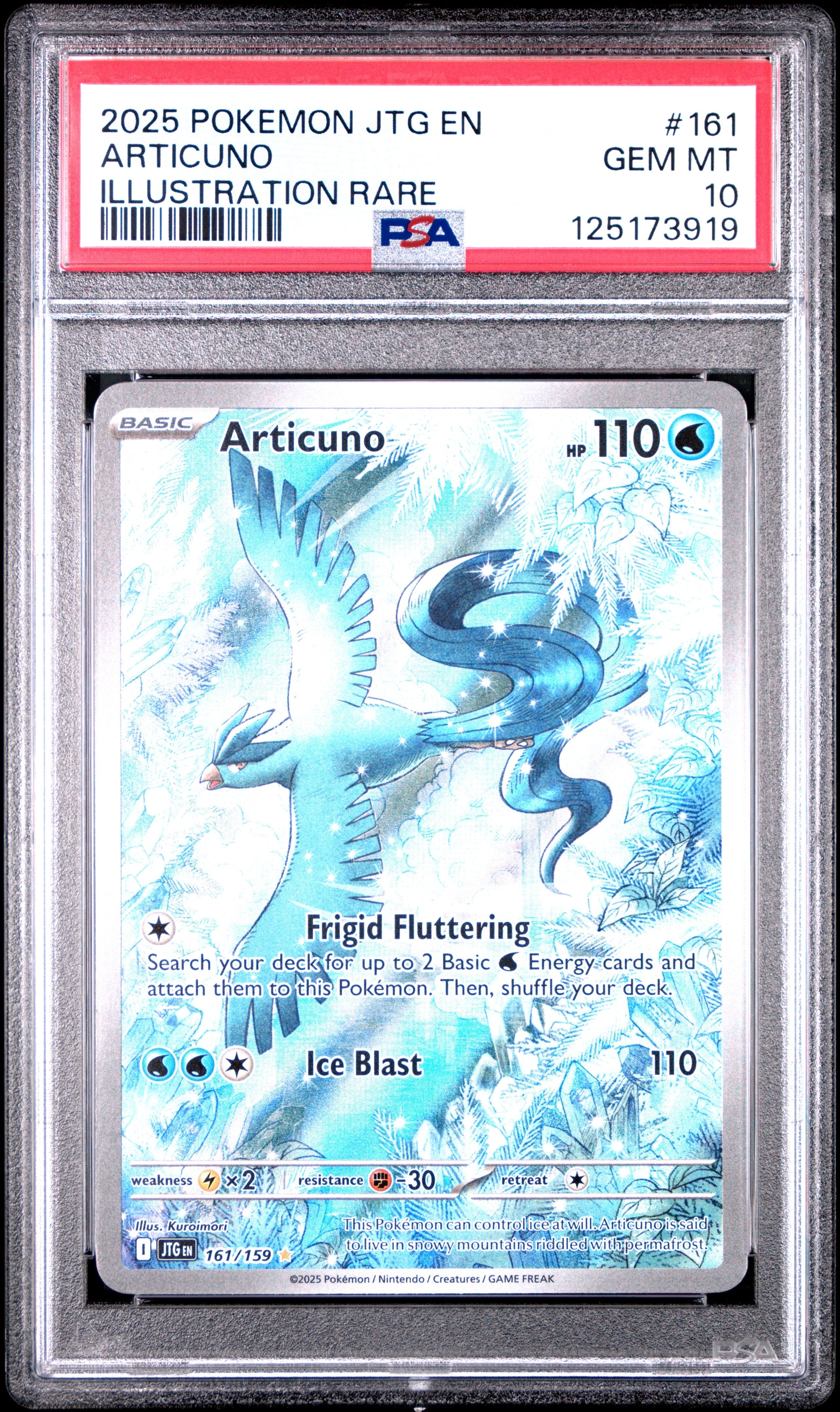 ARTICUNO ILLUSTRATION RARE 2025 POKEMON JTG EN-JOURNEY TOGETHER PSA GEM MT 10