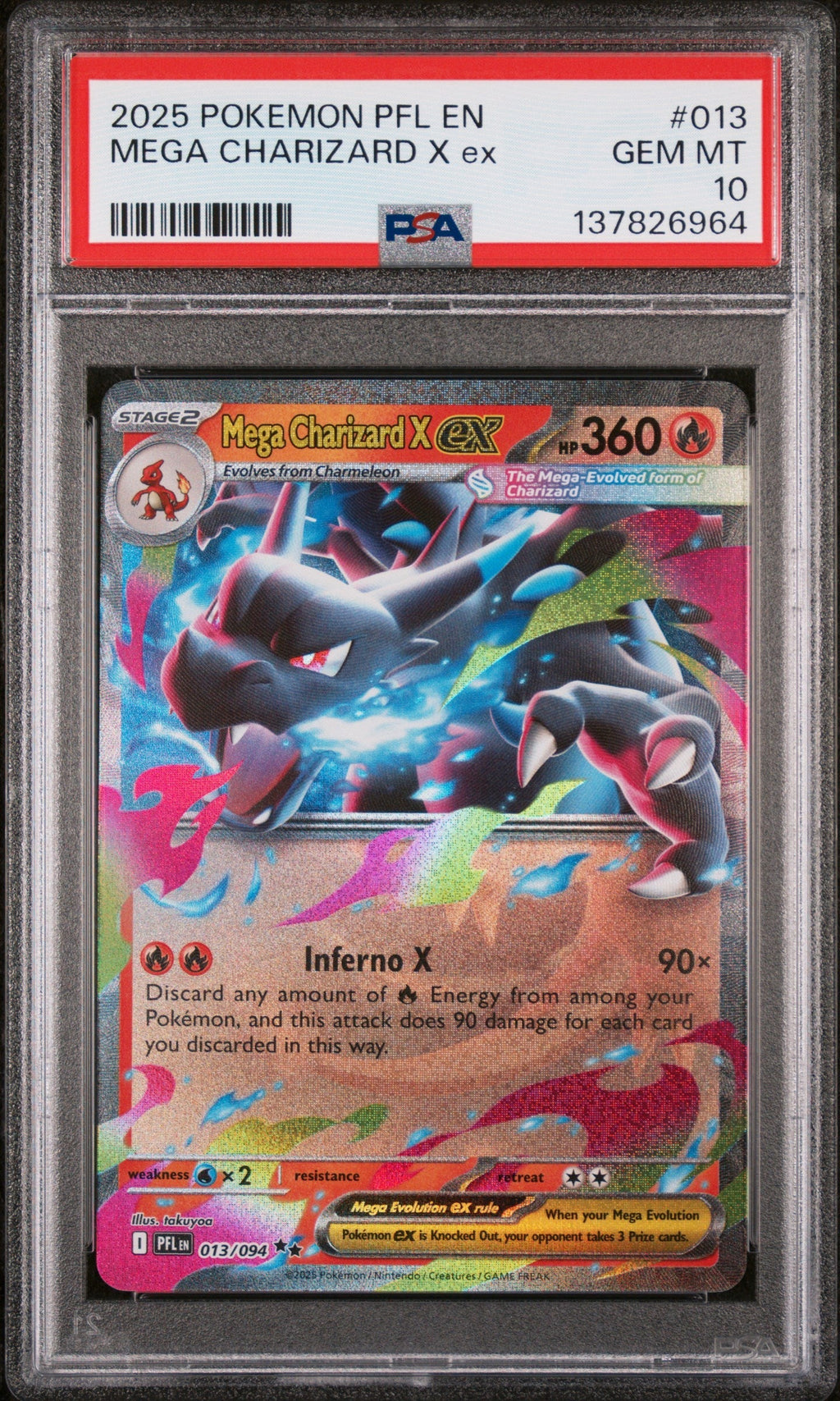 PSA GEM MT 10 Mega Charizard X Ex(13/094) [Pfl En-Phantasmal Flames] - 137826964