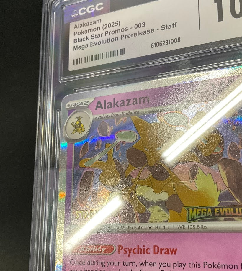 Alakazam Pokemon Mega Evolution Prerelease Staff Promo #003 CGC 10
