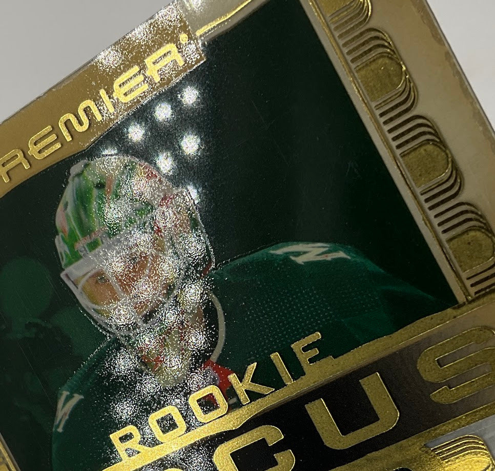 Jesper Wallstedt 2024-25 Upper Deck Premier Rookie Focus Swatch RC Auto 08/49