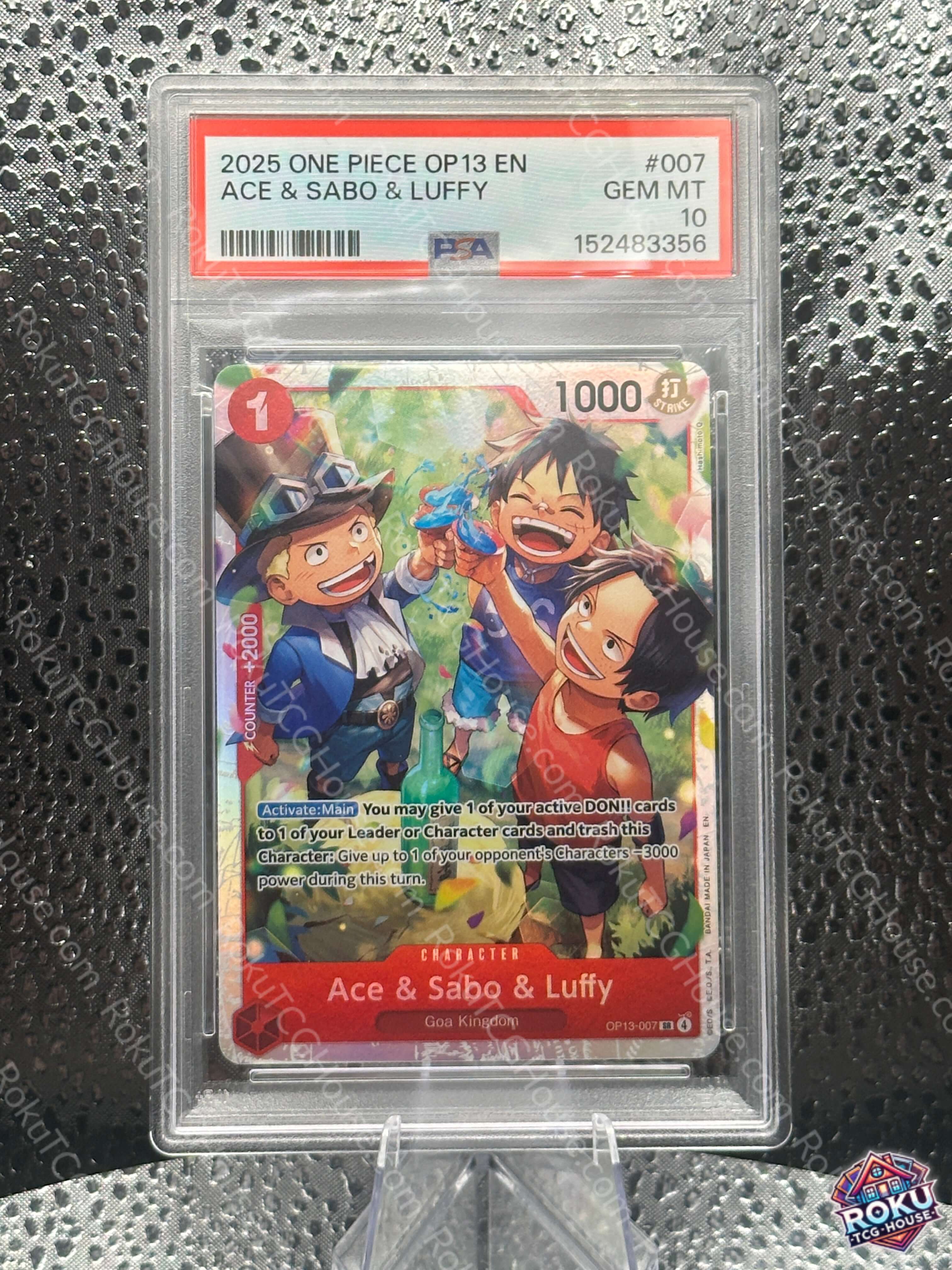 Ace & Sabo & Luffy - Carrying On His Will - One Piece Card (PSA 10)