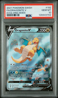 FA/DRAGONITE V EVOLVING SKIES 2021 POKEMON SWORD & SHIELD EVOLVING SKIES PSA GEM MT 10