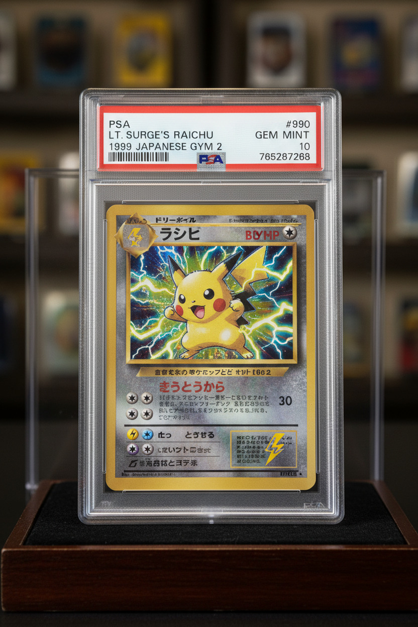 LT. SURGE'S RAICHU HOLO 1999 POKEMON JAPANESE GYM 2 PSA GEM MT 10