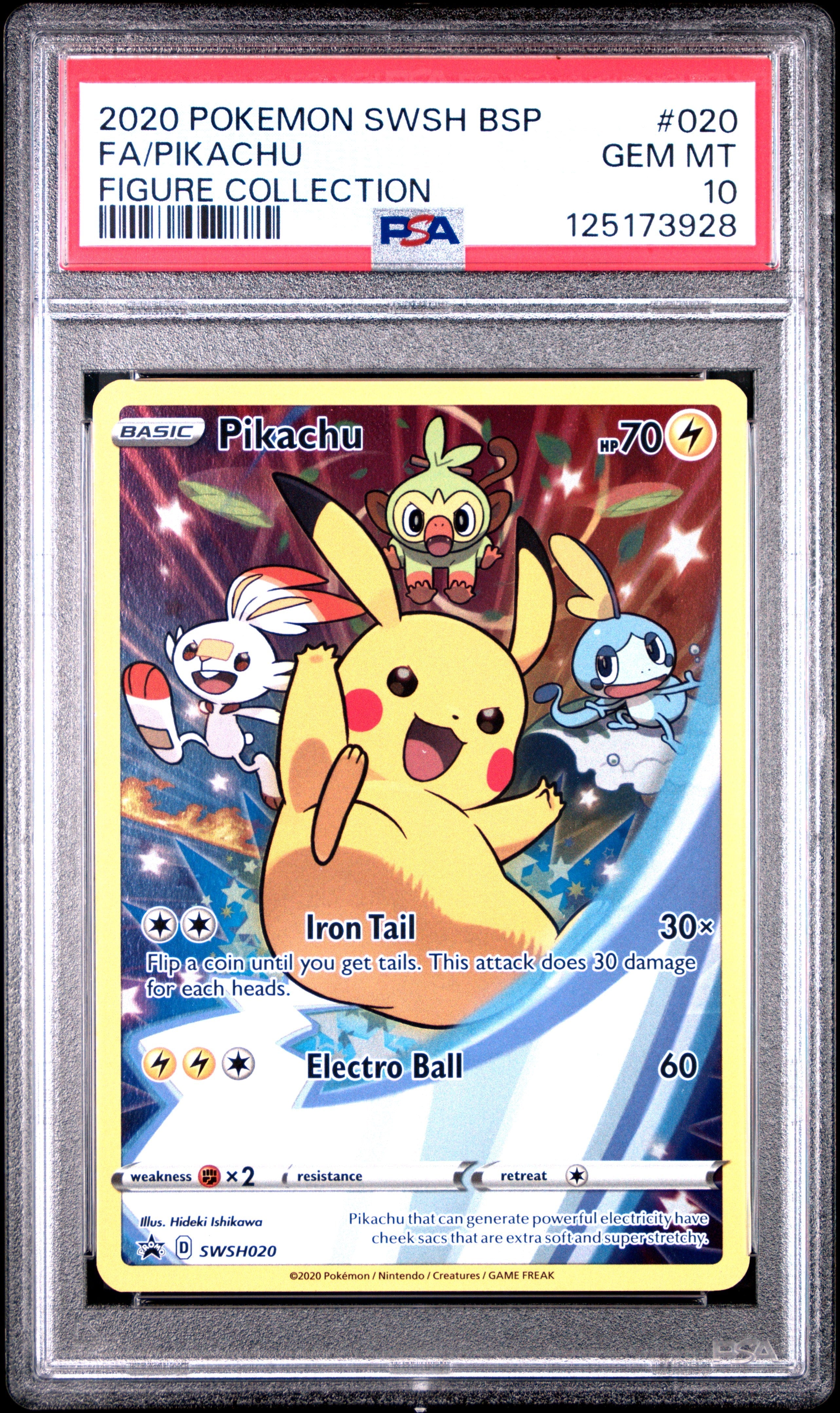 FA/PIKACHU FIGURE COLLECTION 2020 POKEMON SWSH BLACK STAR PROMO PSA GEM MT 10